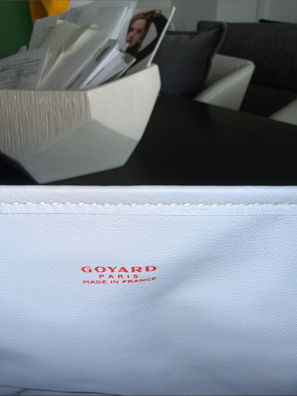 Limited edition Goyard Mini Tote in Light Blue and White - Picture 11 of 12